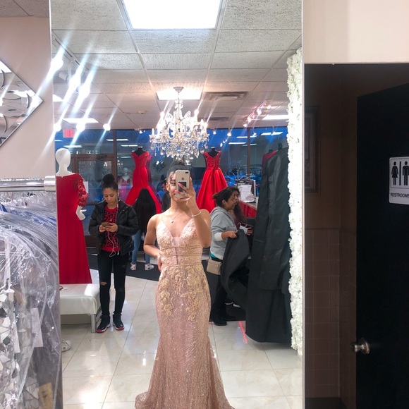 Rose Gold/Champagne Sparkle Diane & Company Prom Dress